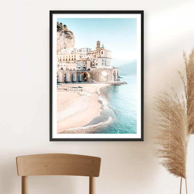 Shop Amalfi Village I Photo Art Print a coastal themed photography wall art print from The Print Emporium wall artwork collection - Buy Australian made fine art poster and framed prints for the home and your interior decor, TPE-1257-AP