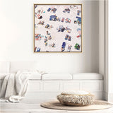 Shop Beach Bathers (Square) Canvas Print a coastal themed painted framed canvas wall art print from The Print Emporium artwork collection - Buy Australian made fine art painting style stretched canvas prints for the home and your interior decor space, TPE-475-CA-40X40-NF