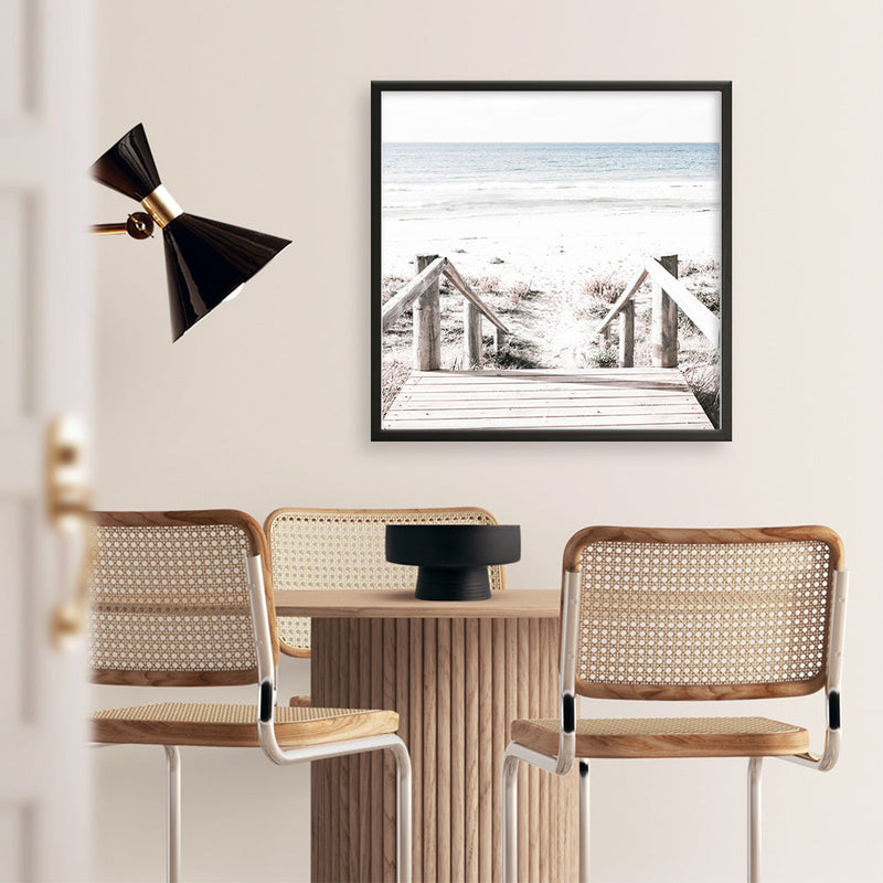 Shop Beach Stairs (Square) Photo Art Print a coastal themed photography wall art print from The Print Emporium wall artwork collection - Buy Australian made fine art poster and framed prints for the home and your interior decor, TPE-1029-AP