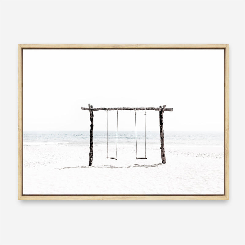 Shop Beach Swing II Photo Canvas Print a coastal themed photography framed stretched canvas print from The Print Emporium wall artwork collection - Buy Australian made prints for the home and your interior decor space, TPE-780-CA-35X46-NF