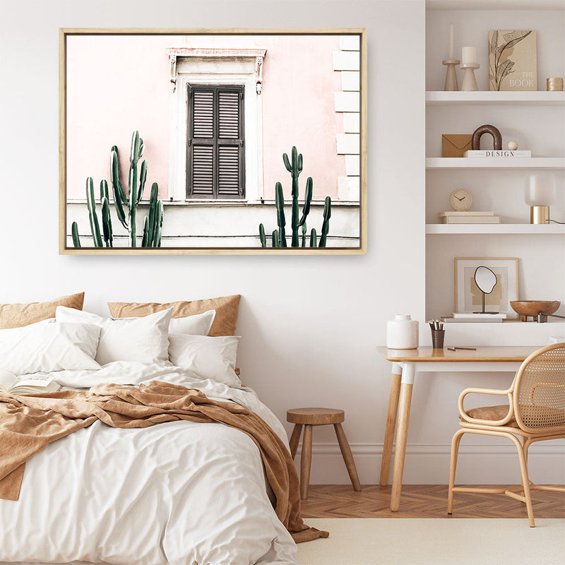 Shop Cactus Villa I Photo Canvas Print a Moroccan desert boho themed photography framed stretched canvas print from The Print Emporium wall artwork collection - Buy Australian made prints for the home and your interior decor space, TPE-1283-CA-35X46-NF