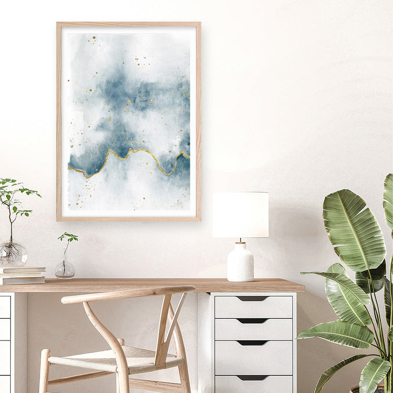 Shop Flow with Gold II Art Print a painted abstract themed wall art print from The Print Emporium wall artwork collection - Buy Australian made fine art painting style poster and framed prints for the home and your interior decor room, TPE-WA-36968-AP