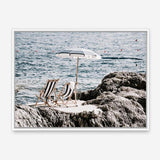 Shop Fontelina Chairs V Photo Canvas Print a coastal themed photography framed stretched canvas print from The Print Emporium wall artwork collection - Buy Australian made prints for the home and your interior decor space, TPE-1048-CA-35X46-NF