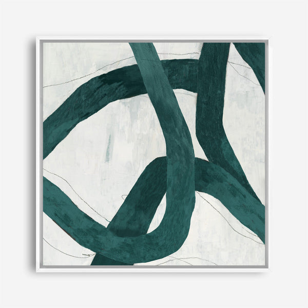 Shop Green Bow I (Square) Canvas Print a painted abstract themed framed canvas wall art print from The Print Emporium artwork collection - Buy Australian made fine art painting style stretched canvas prints for the home and your interior decor space, TPE-PC-PG703-CA-40X40-NF