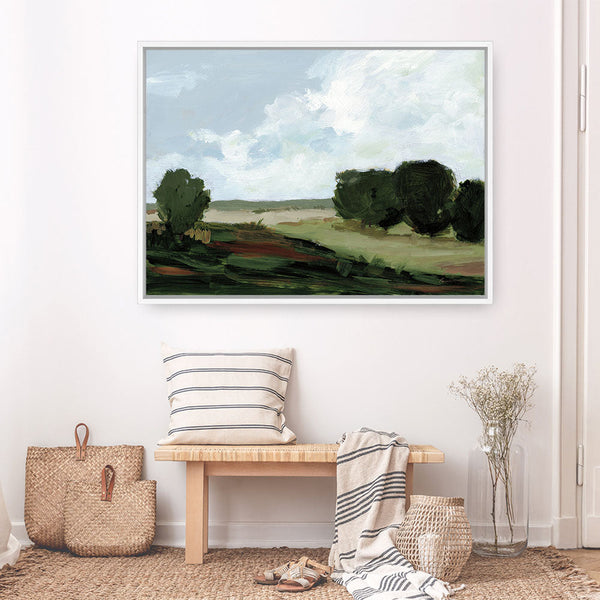 Shop Green Grove Canvas Print a painted style framed canvas wall art print from The Print Emporium artwork collection - Buy Australian made fine art painting style stretched canvas prints for the home and your interior decor space, TPE-WA-71508-CA-35X46-NF
