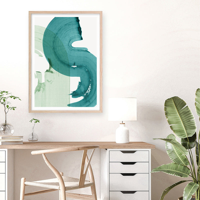 Shop Green Movement I Art Print a painted abstract themed wall art print from The Print Emporium wall artwork collection - Buy Australian made fine art painting style poster and framed prints for the home and your interior decor room, TPE-PC-PI463-AP
