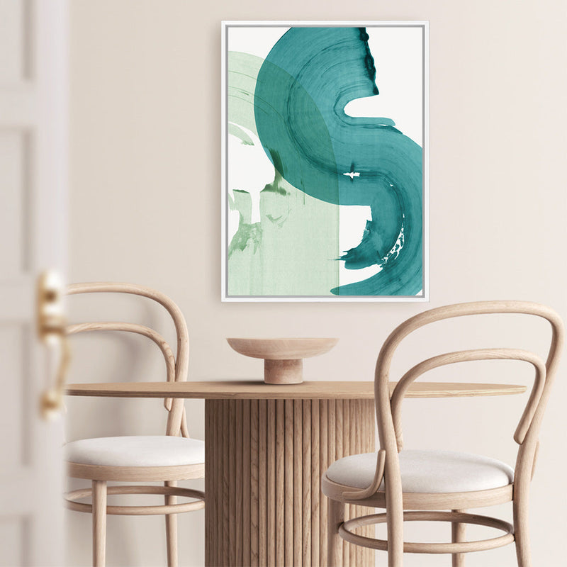 Shop Green Movement I Canvas Print a painted abstract themed framed canvas wall art print from The Print Emporium artwork collection - Buy Australian made fine art painting style stretched canvas prints for the home and your interior decor space, TPE-PC-PI463-CA-35X46-NF