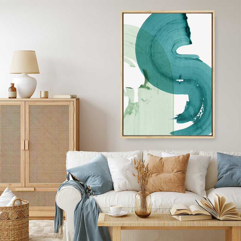 Shop Green Movement I Canvas Print a painted abstract themed framed canvas wall art print from The Print Emporium artwork collection - Buy Australian made fine art painting style stretched canvas prints for the home and your interior decor space, TPE-PC-PI463-CA-35X46-NF