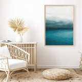 Shop Horizon Art Print a teal aqua abstract toned abstract coastal themed painted wall art print from The Print Emporium wall artwork collection - Buy Australian made fine art painting style poster and framed prints for the home and your interior decor room, TPE-045-AP