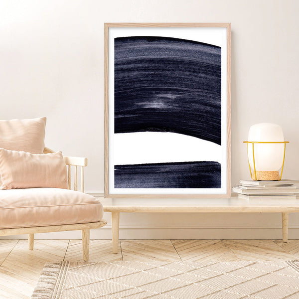 Shop Indigo Swerve II Art Print a painted abstract themed wall art print from The Print Emporium wall artwork collection - Buy Australian made fine art painting style poster and framed prints for the home and your interior decor room, TPE-PC-IH104-AP