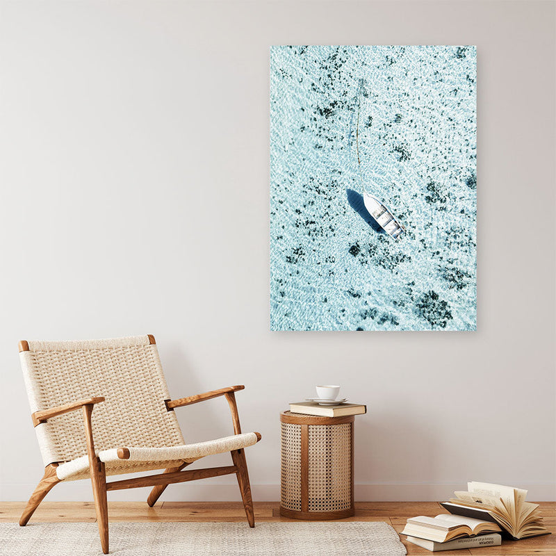 Shop Island Boat II Photo Canvas Print a coastal themed photography framed stretched canvas print from The Print Emporium wall artwork collection - Buy Australian made prints for the home and your interior decor space, TPE-1195-CA-35X46-NF