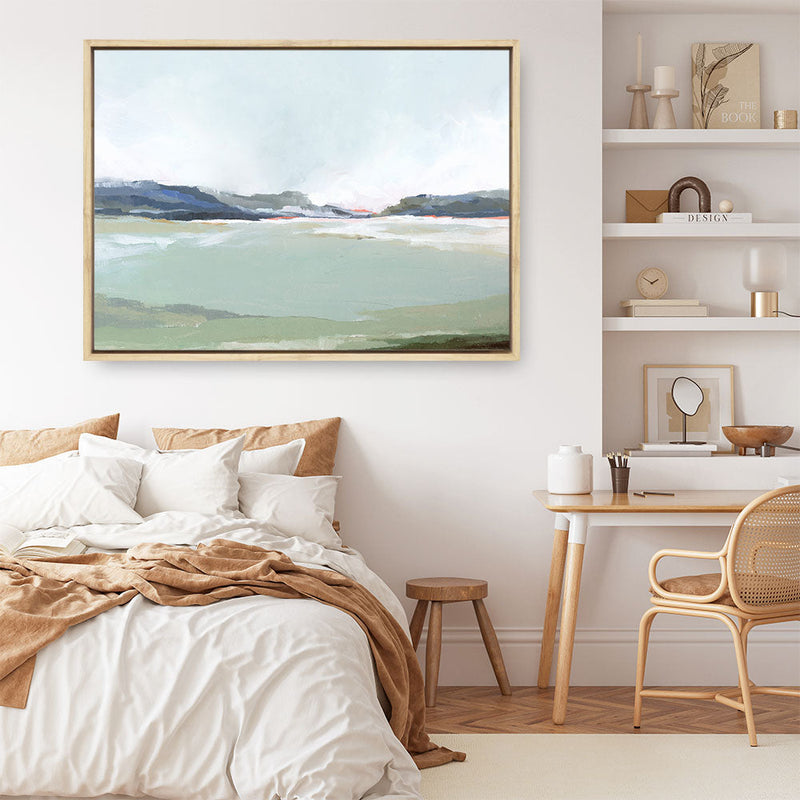 Shop Lakeside View I Canvas Print a painted abstract themed framed canvas wall art print from The Print Emporium artwork collection - Buy Australian made fine art painting style stretched canvas prints for the home and your interior decor space, TPE-PC-EZ972-CA-35X46-NF