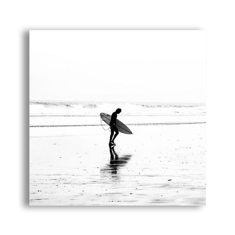 Shop Lone Surfer (Square) Photo Canvas a coastal themed photography framed stretched canvas print from The Print Emporium wall artwork collection - Buy Australian made prints for the home and your interior decor space, TPE-577-CA-40X40-NF