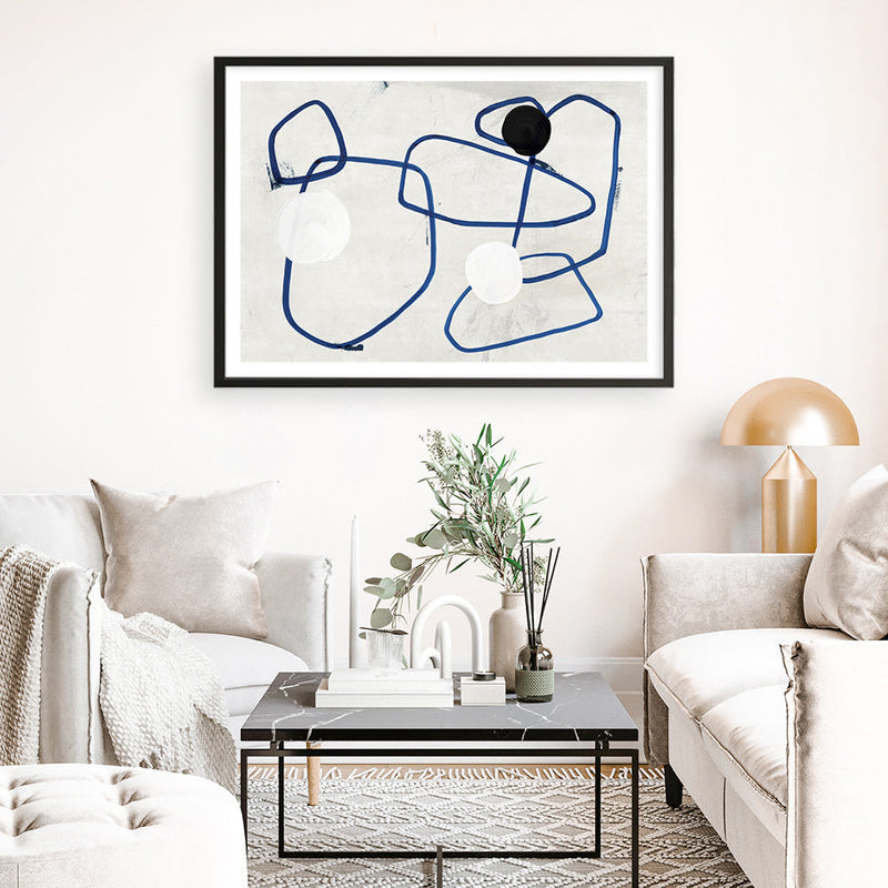 Shop Midblue I Art Print a painted abstract themed wall art print from The Print Emporium wall artwork collection - Buy Australian made fine art painting style poster and framed prints for the home and your interior decor room, TPE-PC-PI442-AP