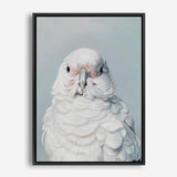Shop Milly The Umbrella Cockatoo Canvas Print a painted bird themed framed canvas wall art print from The Print Emporium artwork collection - Buy Australian made fine art painting style stretched canvas prints for the home and your interior decor space, TPE-202-CA-35X46-NF