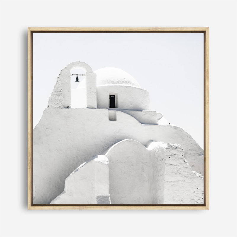 Shop Mykonos Church (Square) Photo Canvas a photography framed stretched canvas print from The Print Emporium wall artwork collection - Buy Australian made prints for the home and your interior decor space, TPE-845-CA-40X40-NF