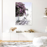 Shop Mykonos Laneway Photo Canvas Print a coastal themed photography framed stretched canvas print from The Print Emporium wall artwork collection - Buy Australian made prints for the home and your interior decor space, TPE-1167-CA-35X46-NF