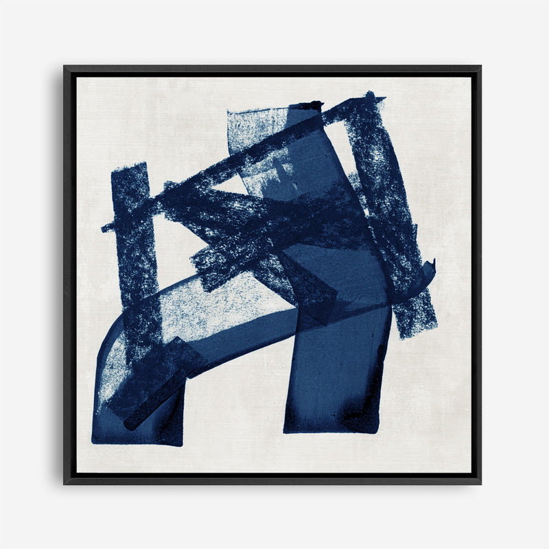 Shop Navy Paths I (Square) Canvas Print a painted abstract themed framed canvas wall art print from The Print Emporium artwork collection - Buy Australian made fine art painting style stretched canvas prints for the home and your interior decor space, TPE-PC-WZ081-CA-40X40-NF