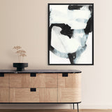 Shop Noir Shapes III Canvas Print a painted abstract themed framed canvas wall art print from The Print Emporium artwork collection - Buy Australian made fine art painting style stretched canvas prints for the home and your interior decor space, TPE-PC-WZ563-CA-35X46-NF