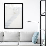 Shop Oia White Steps I Photo Canvas Print a photography framed stretched canvas print from The Print Emporium wall artwork collection - Buy Australian made prints for the home and your interior decor space, TPE-1334-CA-35X46-NF