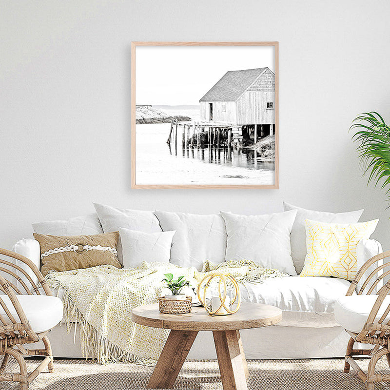 Shop Old Fishing Shack (Square) Photo Art Print a coastal themed photography wall art print from The Print Emporium wall artwork collection - Buy Australian made fine art poster and framed prints for the home and your interior decor, TPE-814-AP