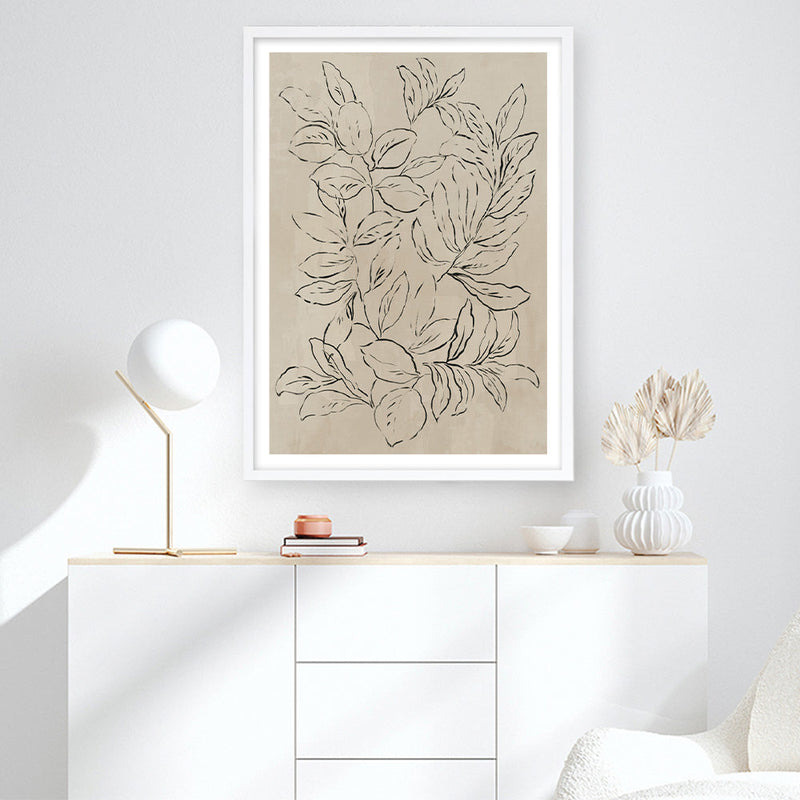 Shop Outlined Leaves II Art Print a painted abstract themed wall art print from The Print Emporium wall artwork collection - Buy Australian made fine art painting style poster and framed prints for the home and your interior decor room, TPE-PC-JN583-AP