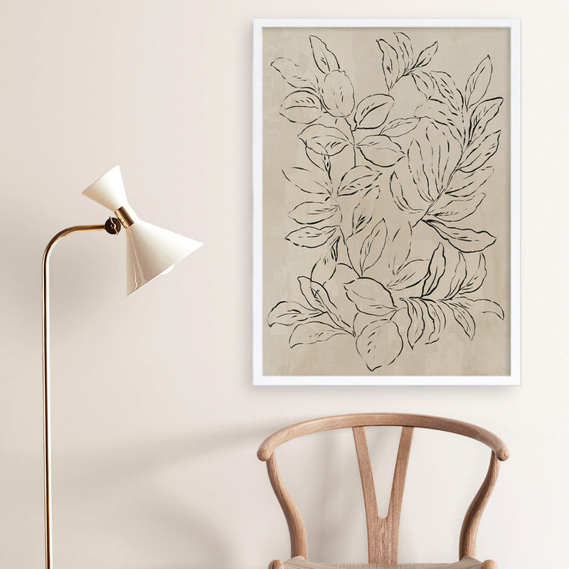 Shop Outlined Leaves II Art Print a painted abstract themed wall art print from The Print Emporium wall artwork collection - Buy Australian made fine art painting style poster and framed prints for the home and your interior decor room, TPE-PC-JN583-AP