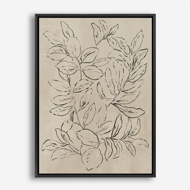 Shop Outlined Leaves II Canvas Print a painted abstract themed framed canvas wall art print from The Print Emporium artwork collection - Buy Australian made fine art painting style stretched canvas prints for the home and your interior decor space, TPE-PC-JN583-CA-35X46-NF