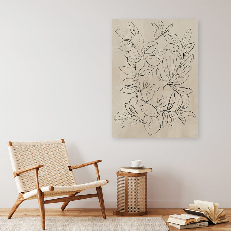 Shop Outlined Leaves II Canvas Print a painted abstract themed framed canvas wall art print from The Print Emporium artwork collection - Buy Australian made fine art painting style stretched canvas prints for the home and your interior decor space, TPE-PC-JN583-CA-35X46-NF