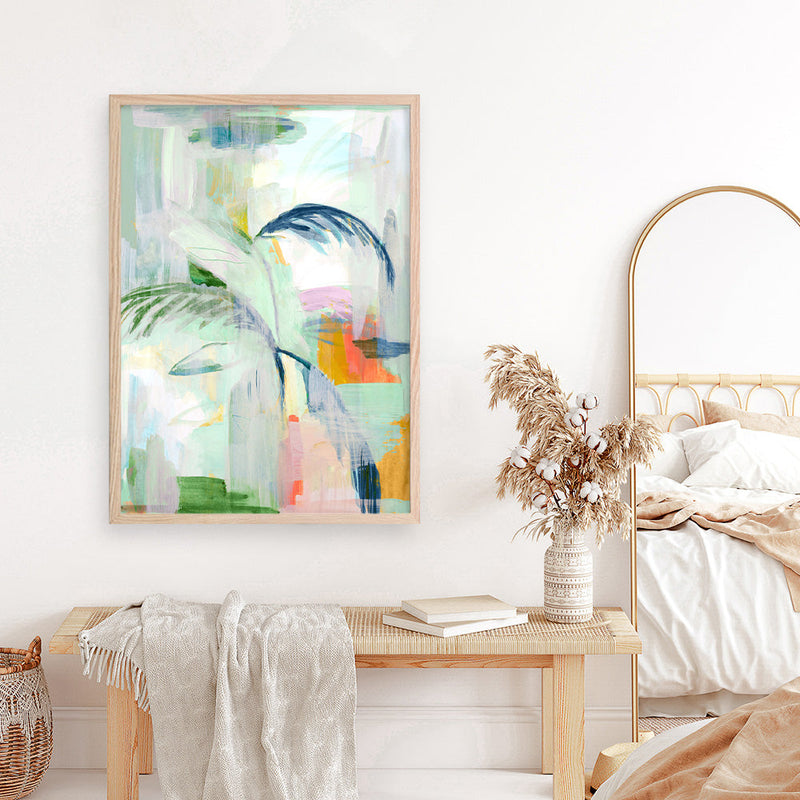 Shop Palm City Art Print a painted abstract themed wall art print from The Print Emporium wall artwork collection - Buy Australian made fine art painting style poster and framed prints for the home and your interior decor room, TPE-PC-HN055-AP