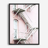 Shop Pink Building Photo Canvas Print a photography framed stretched canvas print from The Print Emporium wall artwork collection - Buy Australian made prints for the home and your interior decor space, TPE-454-CA-35X46-NF