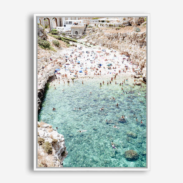 Shop Polignano A Mare From Above III Photo Canvas Print a coastal themed photography framed stretched canvas print from The Print Emporium wall artwork collection - Buy Australian made prints for the home and your interior decor space, TPE-1227-CA-35X46-NF