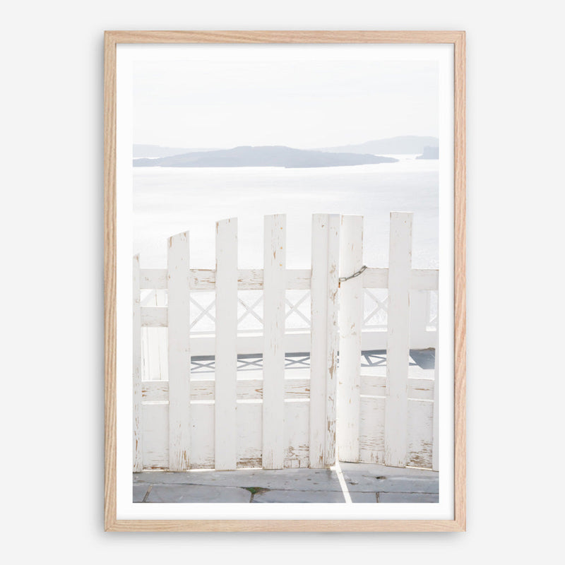 Shop Santorini Gate Photo Art Print a coastal themed photography wall art print from The Print Emporium wall artwork collection - Buy Australian made fine art poster and framed prints for the home and your interior decor, TPE-1333-AP