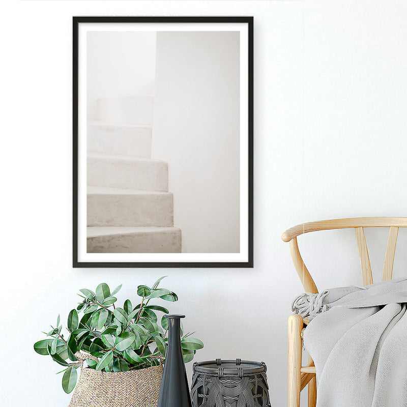 Shop Santorini Stairs Photo Art Print a coastal themed photography wall art print from The Print Emporium wall artwork collection - Buy Australian made fine art poster and framed prints for the home and your interior decor, TPE-1237-AP