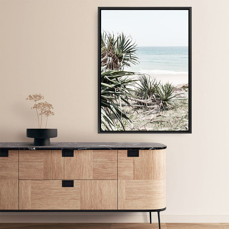 Shop Wategos Beach IV Photo Canvas Print a coastal themed photography framed stretched canvas print from The Print Emporium wall artwork collection - Buy Australian made prints for the home and your interior decor space, TPE-978-CA-35X46-NF