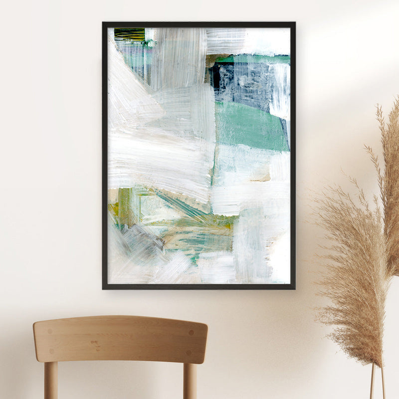 Shop White Blues I Art Print a painted abstract themed wall art print from The Print Emporium wall artwork collection - Buy Australian made fine art painting style poster and framed prints for the home and your interior decor room, TPE-PC-WZ023-AP