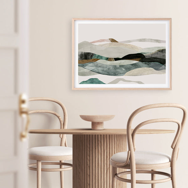Shop Winter In The Mountains Art Print a painted abstract themed wall art print from The Print Emporium wall artwork collection - Buy Australian made fine art painting style poster and framed prints for the home and your interior decor room, TPE-PC-PI393-AP