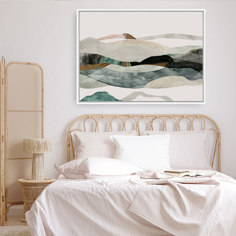 Shop Winter In The Mountains Canvas Print a painted abstract themed framed canvas wall art print from The Print Emporium artwork collection - Buy Australian made fine art painting style stretched canvas prints for the home and your interior decor space, TPE-PC-PI393-CA-35X46-NF