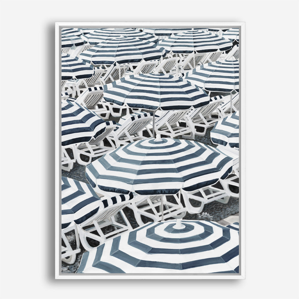 Buy Dark Blue Beach Umbrellas Canvas Wall Art Print The Print