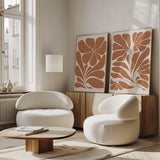 Blooming Joy II Terracotta Canvas Print