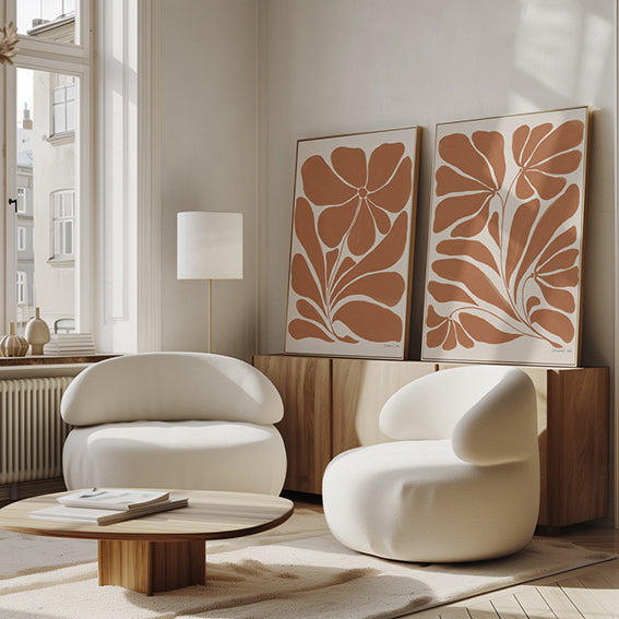 Blooming Joy II Terracotta Canvas Print