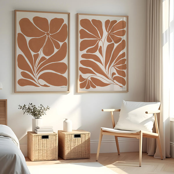 Blooming Joy II Terracotta Art Print