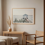 Blue Boat Shed Photo Art Print