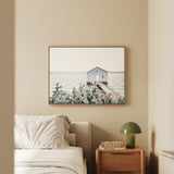 Blue Boat Shed Photo Canvas Wall Art Print