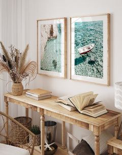 Italian Coastline & Capri Boat II Photo Art Print Set