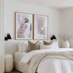 Ostuni Laneway II & Old White Town Photo Art Print Set