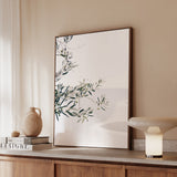 Santorini Olive Branch Photo Canvas Wall Art Print