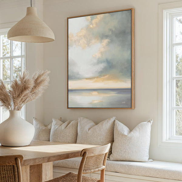 Shimmering Sea Gray Canvas Print