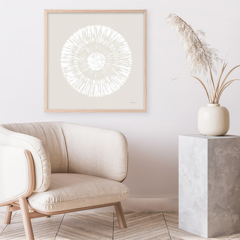 Coastal Block Print II Neutral  (Square) Art Print