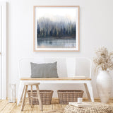 Misty Forest in Gray and Gold (Square) Art Print